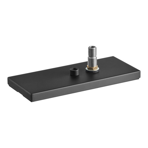 A rectangular black matte stainless steel surface-mount beer drip tray with a built-in rinser.