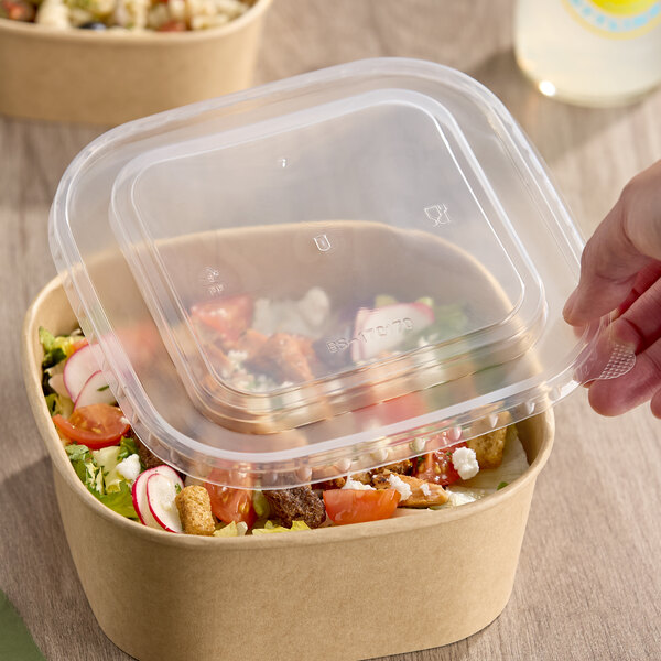 Choice 24-50 oz. Square Polypropylene Take-Out Lid - 300/Case