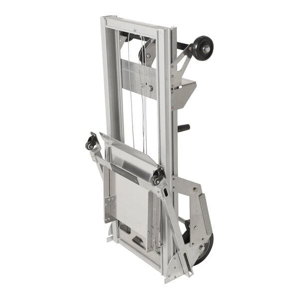 A portable aluminum load lifter with a 200 lb. capacity, shown in a folded position.