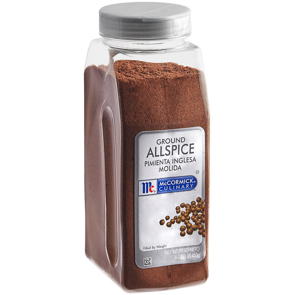 A case of McCormick Culinary Ground Allspice jars.