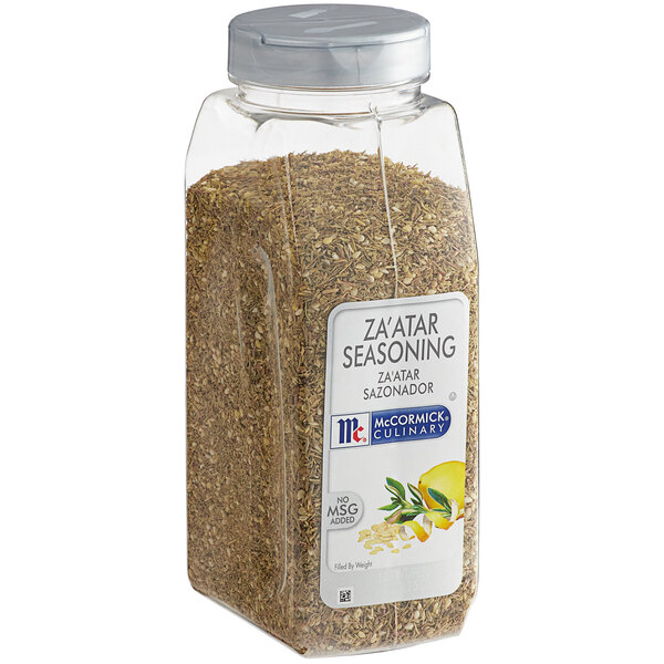 A case of 6 McCormick Culinary jars of Za'atar seasoning on a table.