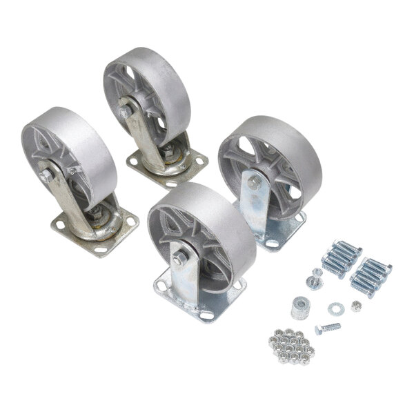 Vestil D-CK4-SC6-2 6" Semi-Steel Caster Set for D Series Self-Dumping Hoppers