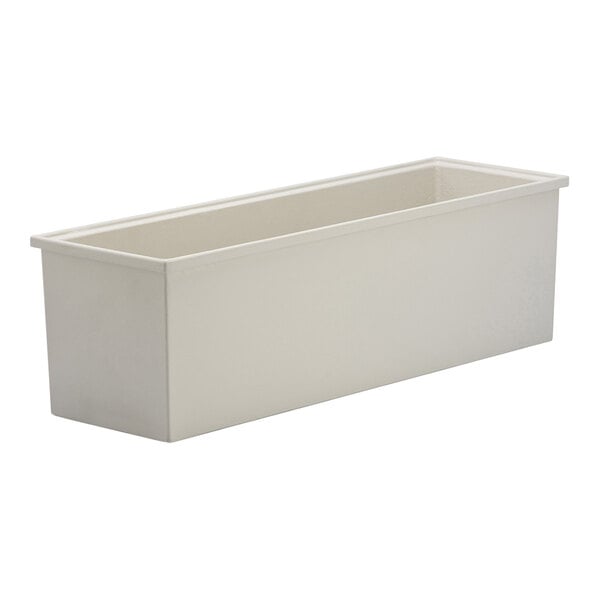 A white rectangular Bon Chef Smart Bowl with a rectangular bottom.