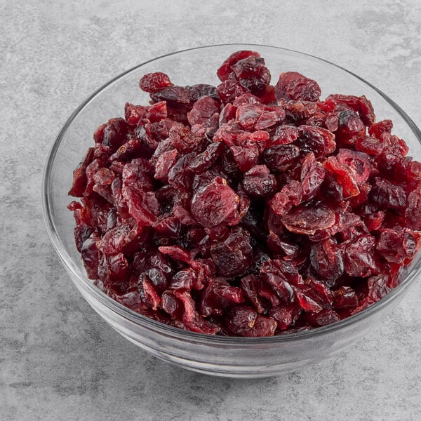 A bowl of Hometown Provisions dried cranberries.