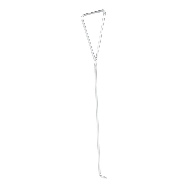 A long metal hook with a triangle handle.