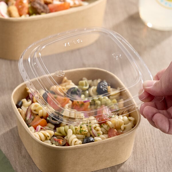 Choice 16 oz. Square PET Take-Out Lid - 50/Pack