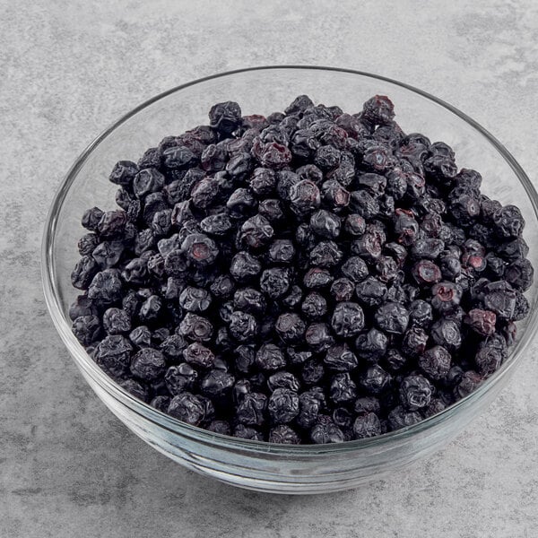 A bowl of Hometown Provisions dried blueberries.