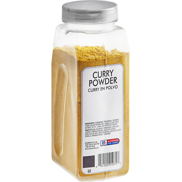 A case of McCormick Culinary Curry Powder containing six containers.