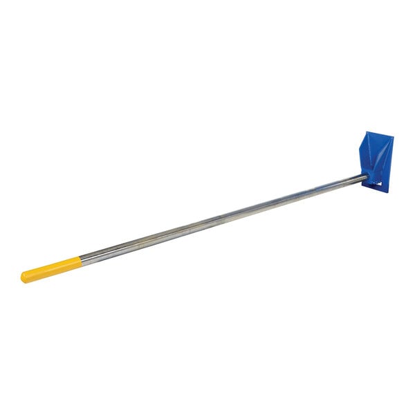 A long metal rod with a yellow handle.