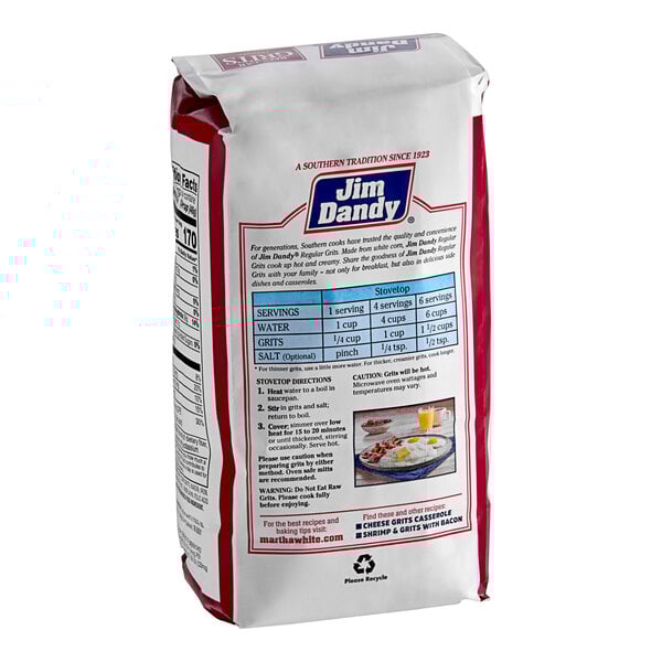 A case of Jim Dandy Regular Grits on a white background.