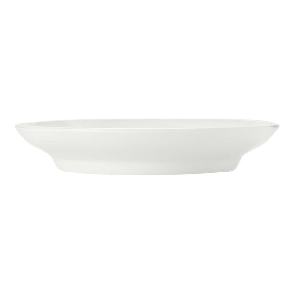 A Libbey Porcelana white porcelain pasta bowl with a white background.