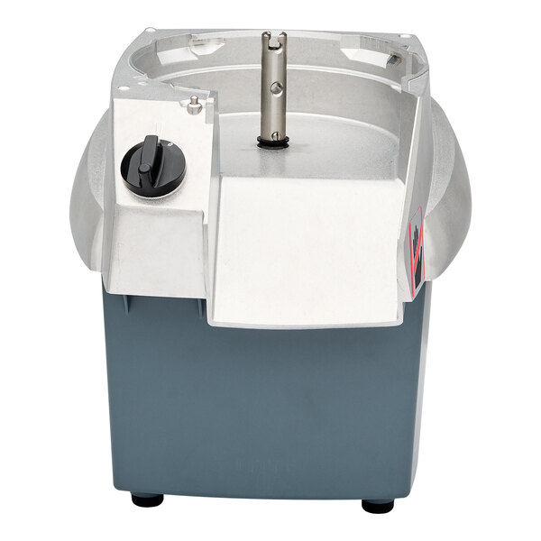 A Centerline by Hobart commercial food processor with a stainless steel bowl and lid with a black knob.
