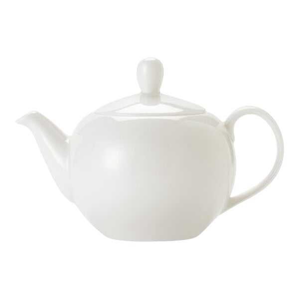 A white Libbey Porcelain teapot with a lid.