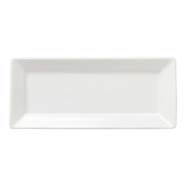 A white rectangular Libbey Porcelana porcelain platter.