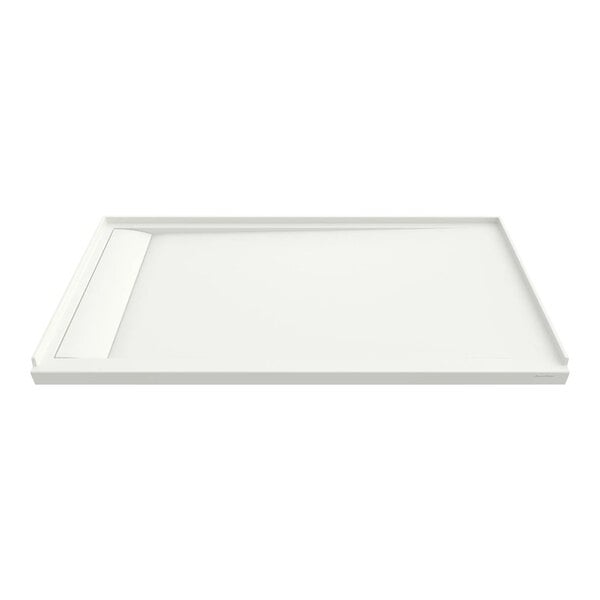 A white rectangular American Standard Townsend shower base with a white border and a right-side outlet.