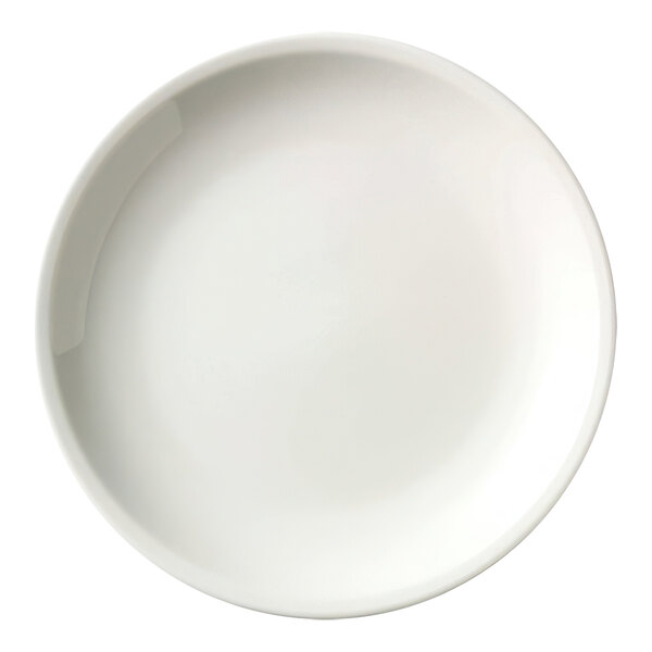 A white Libbey Porcelana porcelain plate with a rim.