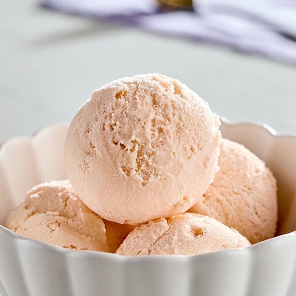 A bowl of Meadowvale Dairy-Free Coconut Cream ice cream.