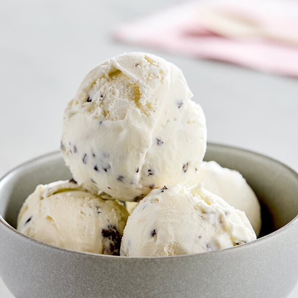 A scoop of Meadowvale hard ice cream in a bowl.