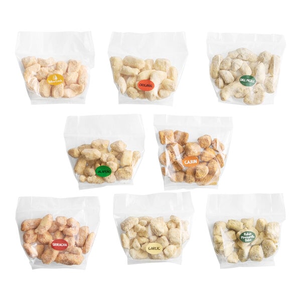 A Kaufhold's Kurds Breaded Cheese Curd sample pack with a red label on a white background.