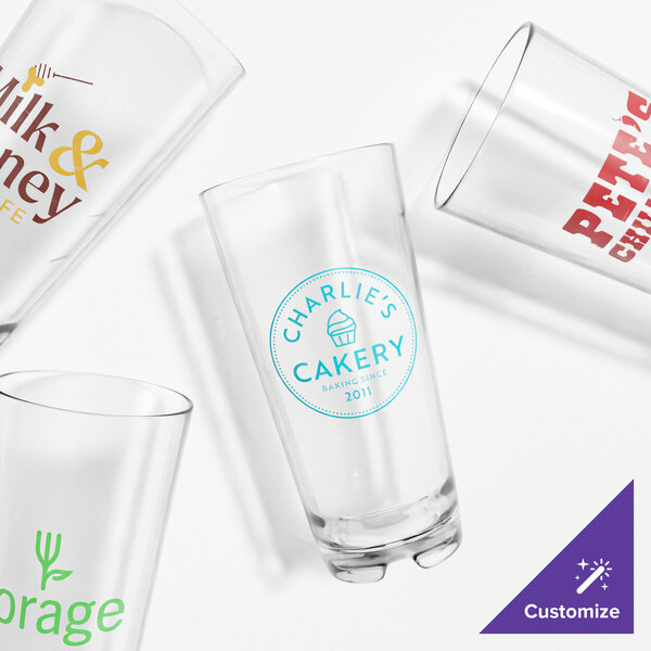 A group of Tossware Reserve customizable plastic cooler glasses.