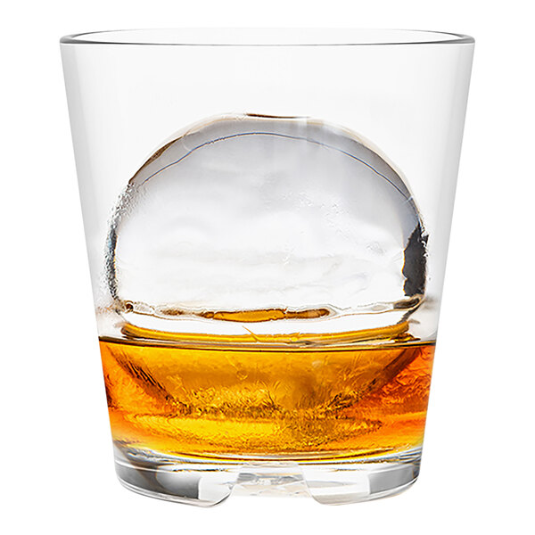 A Tossware stackable rocks glass with ice in it.