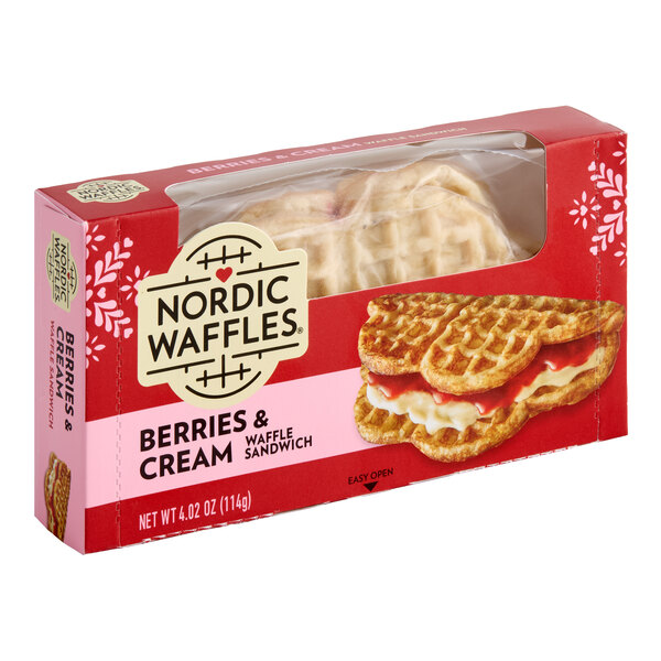 Nordic Waffles Berries and Cream Waffle Sandwich 4 oz. - 12/Case