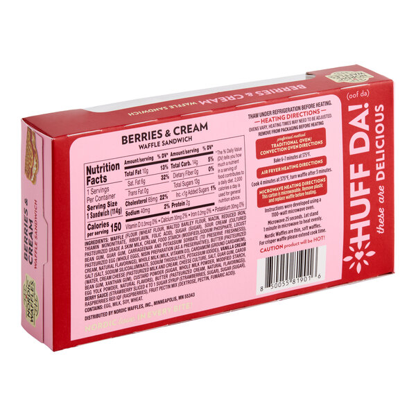 Nordic Waffles Berries and Cream Waffle Sandwich 4 oz. - 12/Case