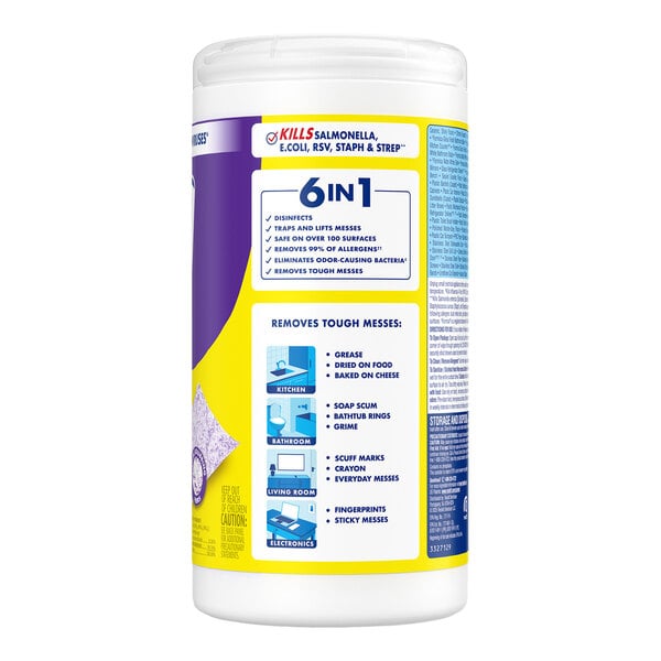 Lysol 75-Count Citrus Scent Dual Action Disinfecting Wipes - 6/Case