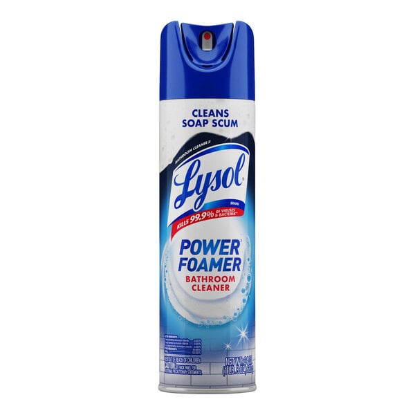 A 24 oz. can of Lysol Power Foamer Bathroom Cleaner Spray.