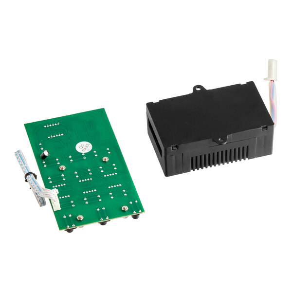 A Galaxy 177PGSM352 controller for 2 bowl slushy machines, consisting of a green circuit board and a black plastic housing with wiring.