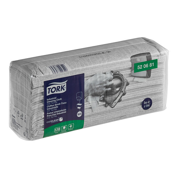 A large package of Tork heavy-duty industrial cleaning cloths.