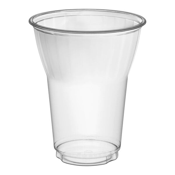 A clear 15 oz. plastic parfait or dessert cup.