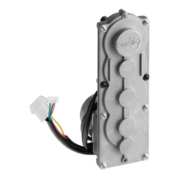 A gear motor for 1, 2, and 3 bowl slushy machines with attached wiring.