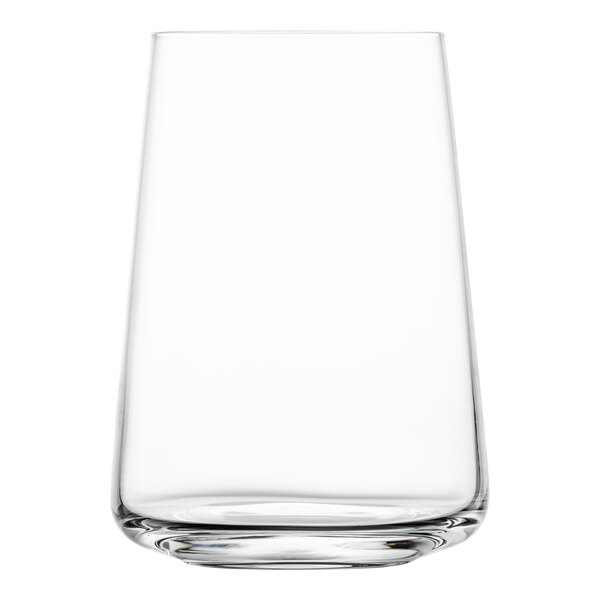 A Fortessa Miovino stemless wine glass made of clear Tritan Crystal.