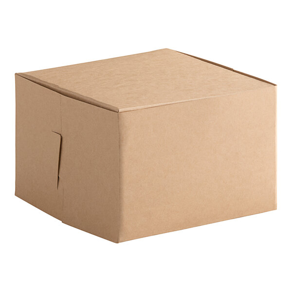 A brown Baker's Lane cake box with a lid.