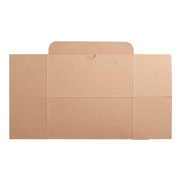 A brown cardboard Baker's Lane cupcake box with a lid.