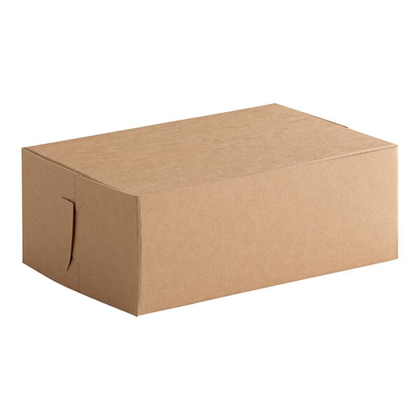 A brown Baker's Lane cake box on a white background.