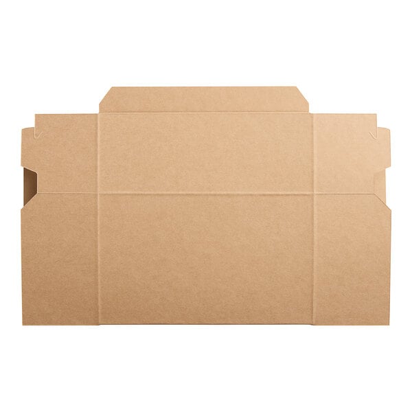 A brown cardboard Baker's Lane bakery box with a cut out top on a white background.