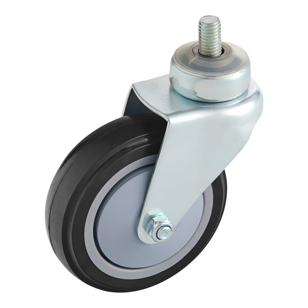 A black Regency swivel caster wheel with a metal screw.