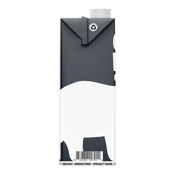 A white paper carton with a black bear on it.
