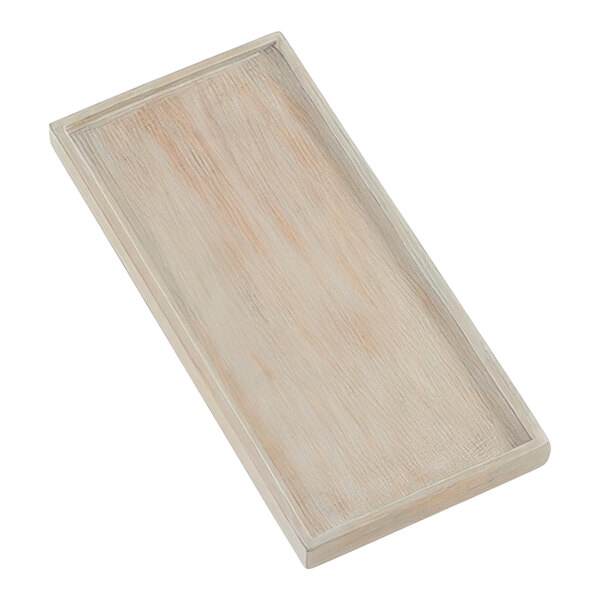 American Metalcraft Hampton Collection 14 1/4" x 6 5/8" x 1" Sun-Bleached Mango Wood Plate - 8/Case