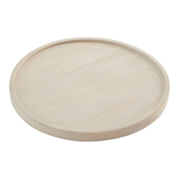 American Metalcraft Hampton Collection 13" Sun-Bleached Mango Wood Plate - 2/Case
