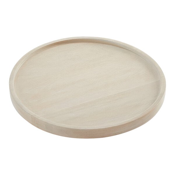 American Metalcraft Hampton Collection 12" Sun-Bleached Mango Wood Plate - 2/Case