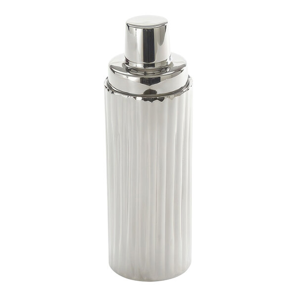 An American Metalcraft stainless steel cocktail shaker with a metal lid.