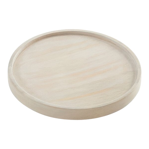 American Metalcraft Hampton Collection 9" Sun-Bleached Mango Wood Plate - 2/Case