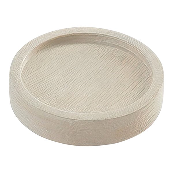 American Metalcraft Hampton Collection 4 1/4" Sun-Bleached Mango Wood Plate - 6/Case