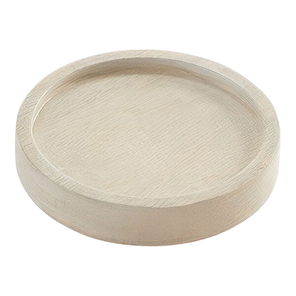 American Metalcraft Hampton Collection 5" Sun-Bleached Mango Wood Plate - 4/Case