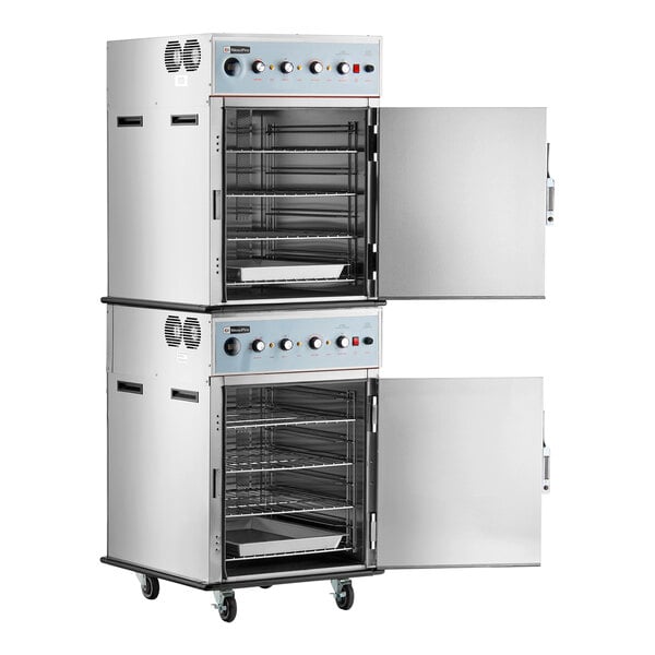 Cooking Performance Group SlowPro CHSP2SM Stacked Cook and Hold Oven with Smoker Feature - 208/240V, 2250/3000W