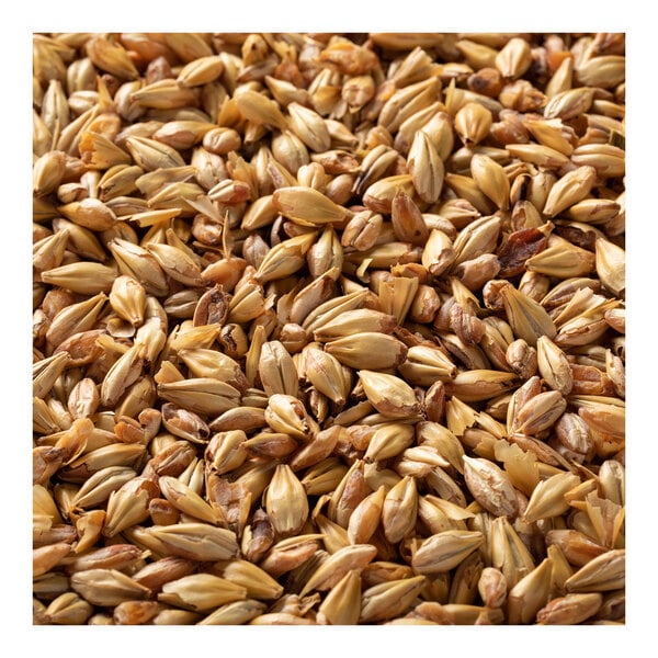 A pile of Briess Caramel Malt grains.