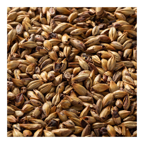 A pile of brown Briess Caramel Malt grains.